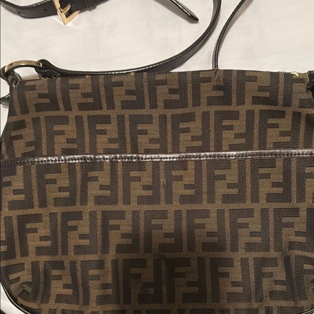 Fendi Brown and Black Shoulder Bag with Iconic FF Monogram